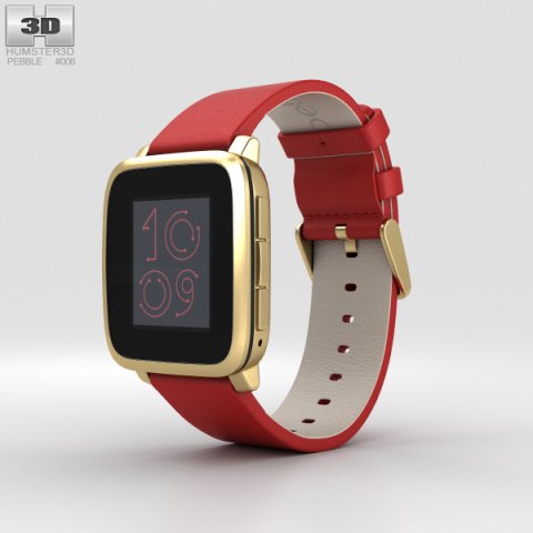 Pebble Time Steel Gold 3D Model