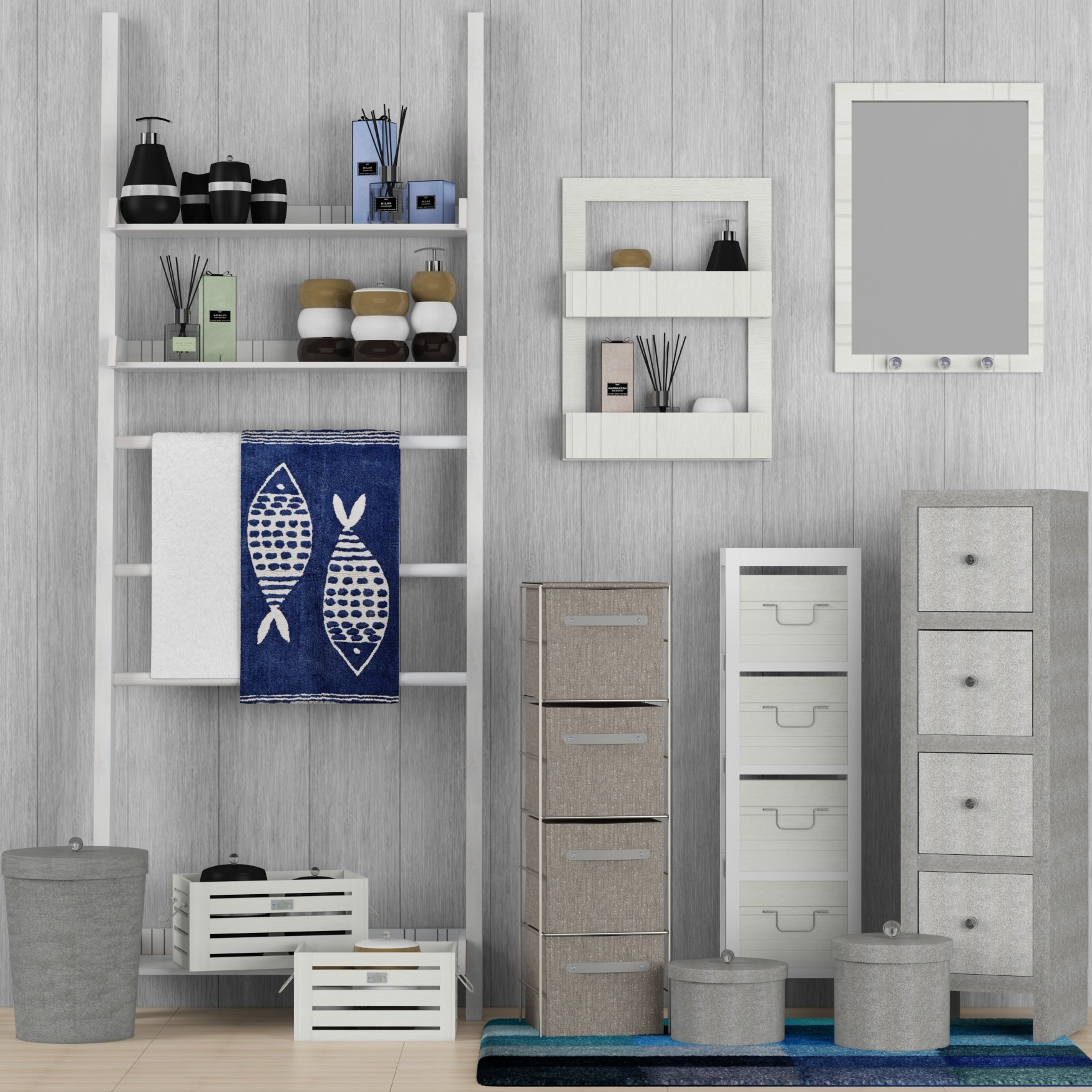 Nautical white wood 3D model