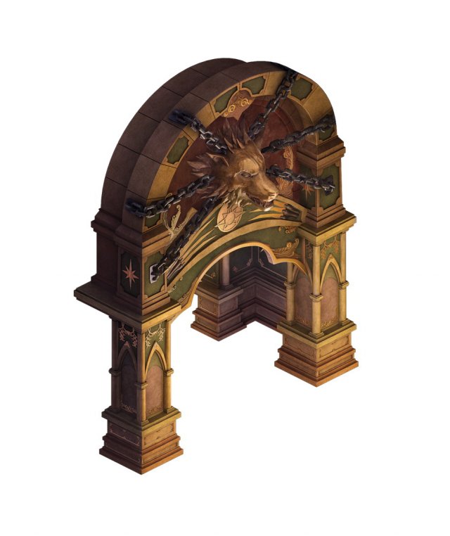 City underground palace – Shimen – wolf head 3D Model