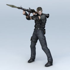 Police SWAT with RPG 3d model