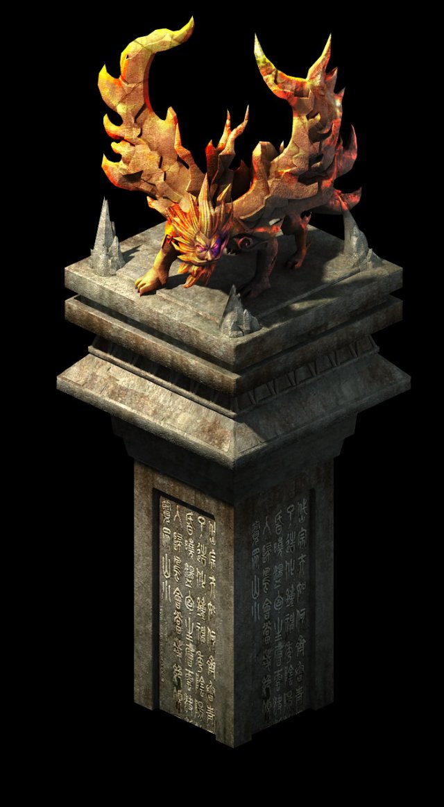 Game model – refining fire temple statue 3D Model