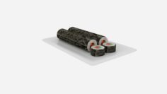 Sushi Long Roll Sliced 3D Model
