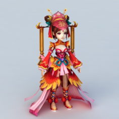 Anime Chinese Bride 3d model