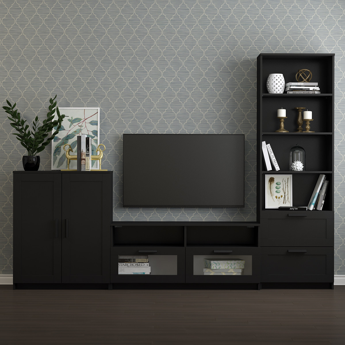 TV storage combination Brimnes 3DHunt.co