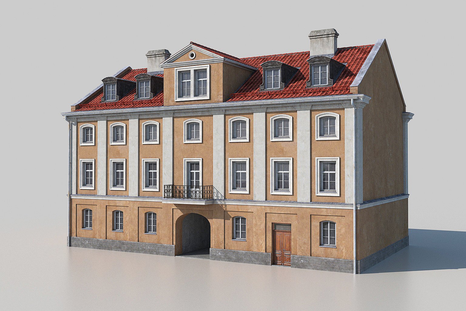 Classic european tenement facade 03