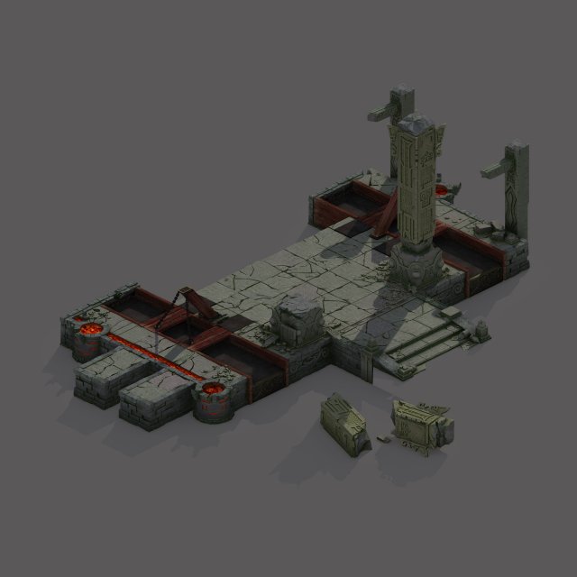Horde – broken stone platform 3D Model