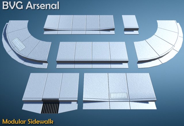 Modular Sidewalk 3D Model