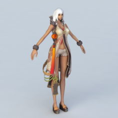 Dark Sorceress Female Character 3d model