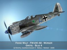 Focke Wulf – FW190 A8 – Blue 4 3D Model