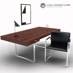 3D Chair Ch111  Wegners CH110 desk set