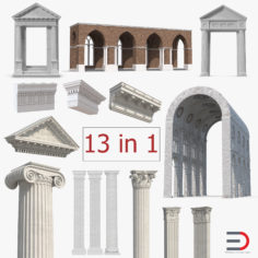Greco Roman Architecture Elements Collection 3D