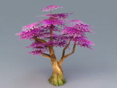 Anime Purple Tree Low Poly 3d model