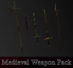 Medieval Weapon Pack (halberd, sword, mace)