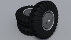 Wheels on an armored personnel carrier or BTR 3D Model
