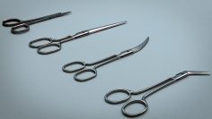 Scissors Steel – 4 Types 3D Model
