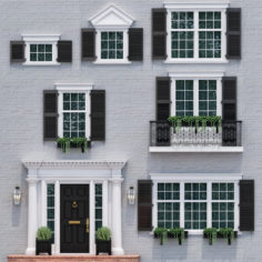 Windows and doors in the style of modern classics 4 3D model