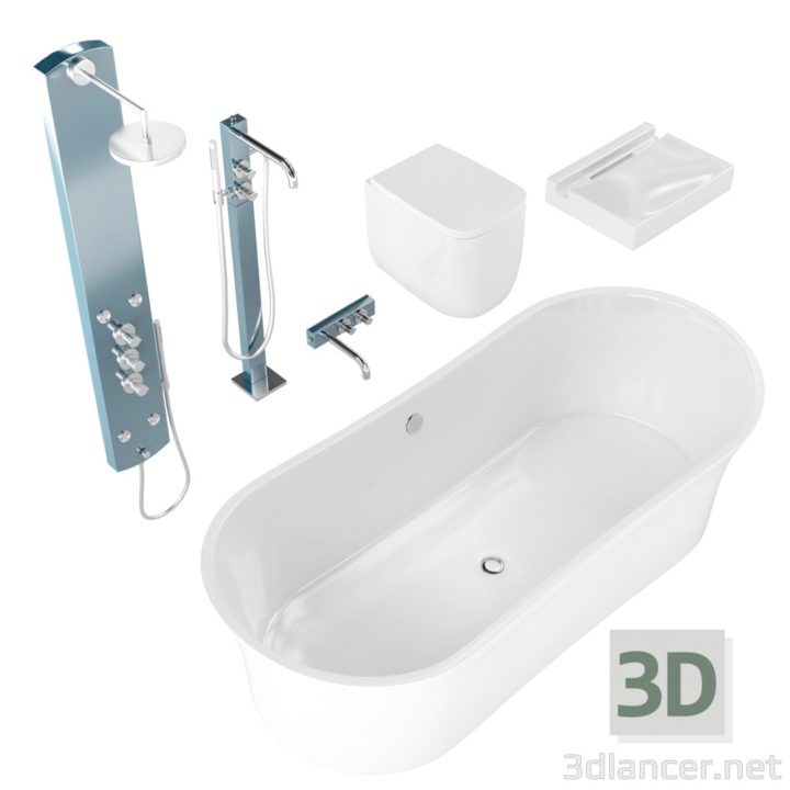 3D-Model 
            Bathroom set