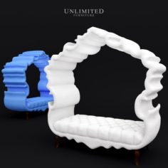 Wrapped in Ribbon Settee 3D Model