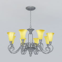 Contemporary Iron Chandelier 3d model