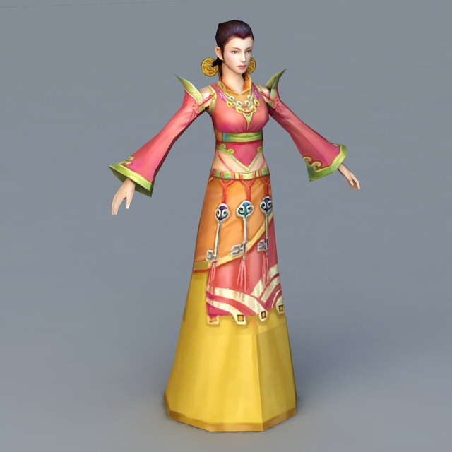 Traditional Korean Woman 3d model