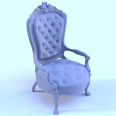 3D Antique Victorian Chair – High Poly
