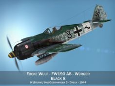 Focke Wulf – FW190 A8 – Black 8 3D Model