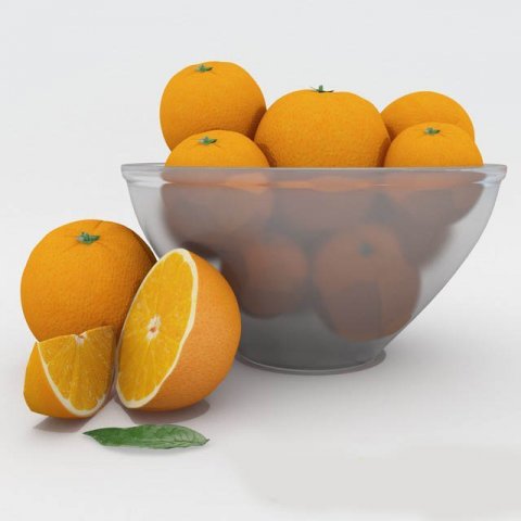 Modern bowl of oranges 3D Model