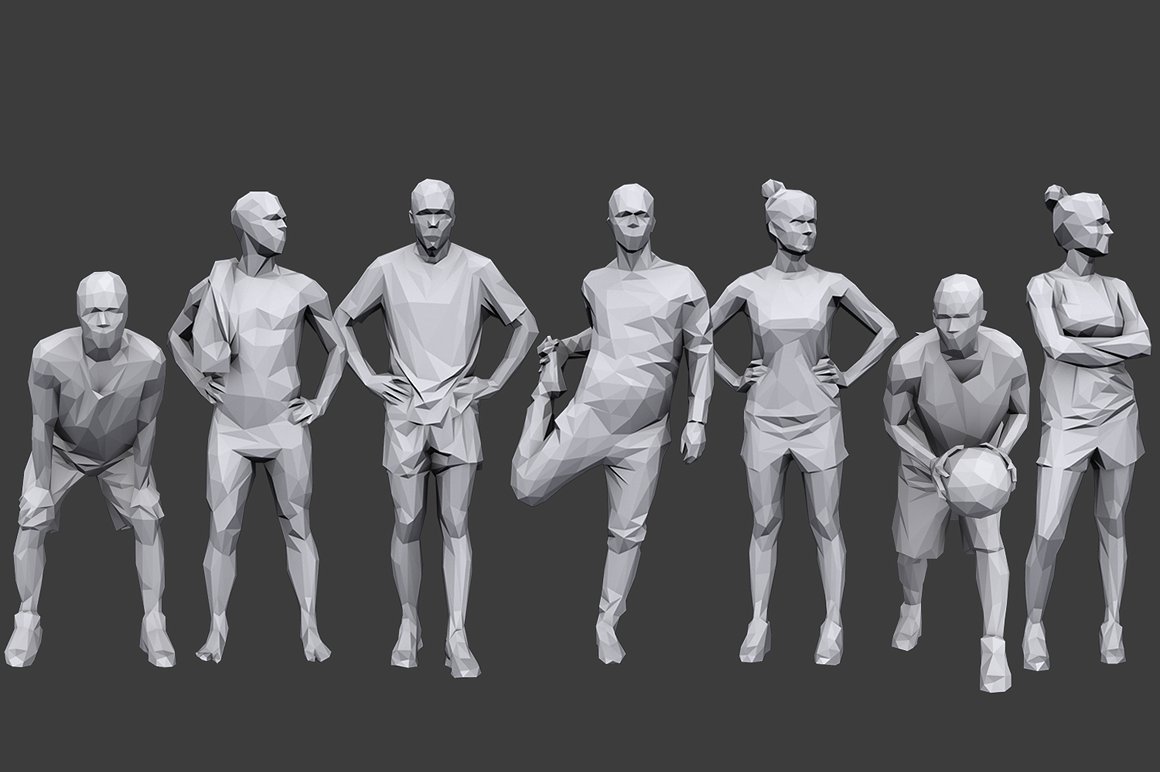 Lowpoly People Sports Pack