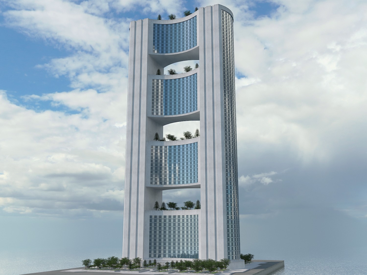 3D Sci Fi Building 15 HD model