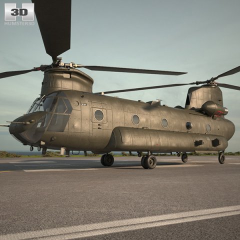 Boeing CH-47 Chinook 3D Model