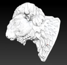 Bison Buffalo Head Sculpture 3D Model