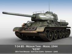 T-34 85 – Soviet medium tank – 239 3D Model