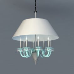 Candle Chandelier with Shade 3d model