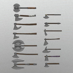 Lowpoly axes pack