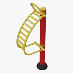 3D Outdoor fitness Equipment back stretching stand model