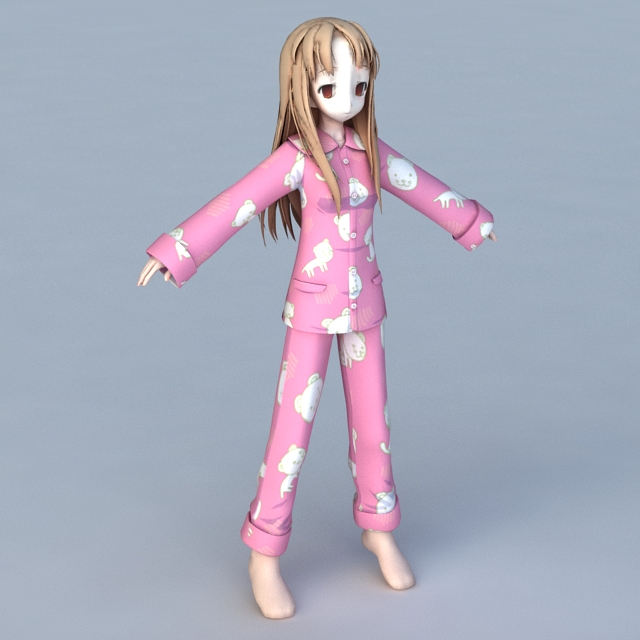 Anime Doll Girl 3d model