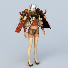 Female Samurai Character 3d model