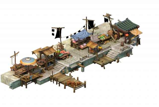 Game Model – City Food Market 3D Model