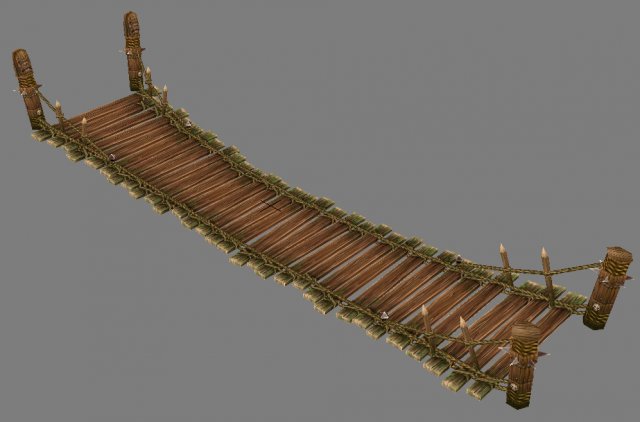 Arena game model wooden jungle area 01 3D Model