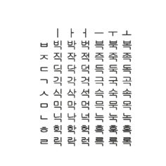 Korean alphabet set5 CG CAD dat