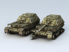 Elefant Tank Destroyer and Damaged 3d model