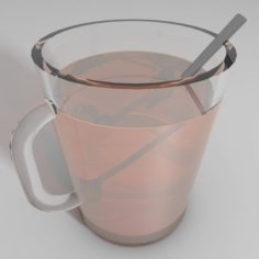 Teaglass with spoon 3D Model