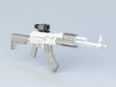 Assault Rifle with Laser Scope 3d model