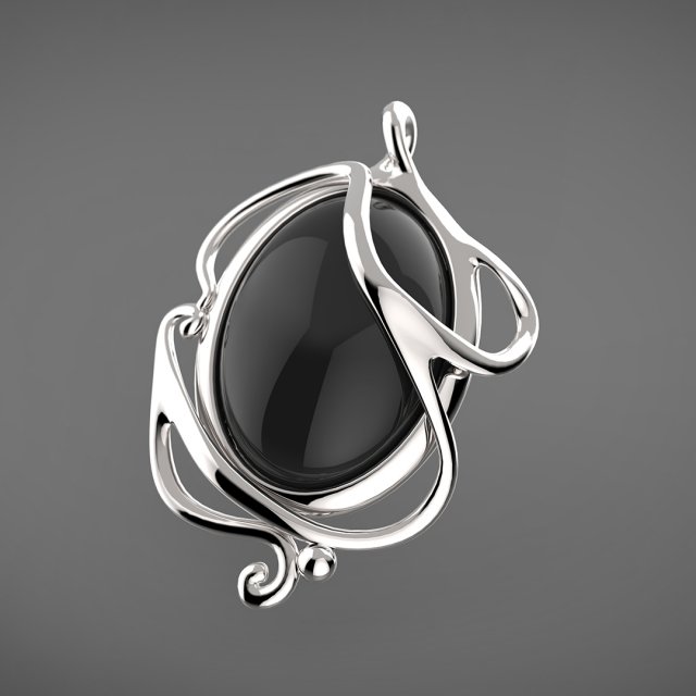 Pendant with cabochon 3D Model