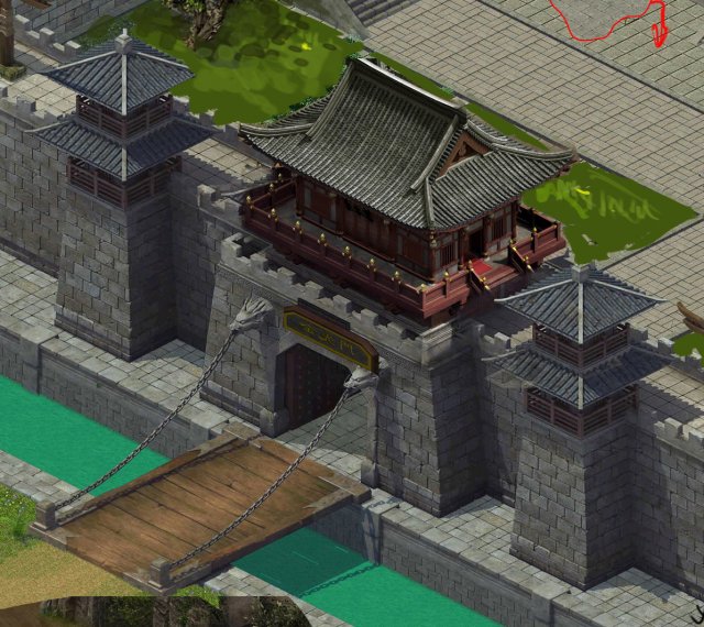 Defense Wall – City Gate – Suspension Bridge 3D Model
