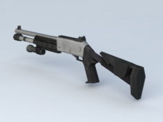 Tactical Shotgun Scope with Laser 3d model