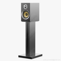 Bowers and Wilkins CM1 S2 Gloss Black on stand 3D Model