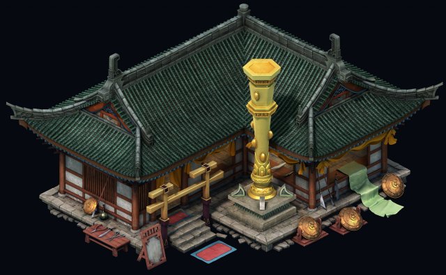 Game Model – City -Precious stones inlaid shop 3D Model