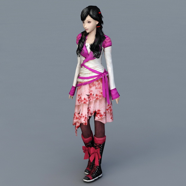 Chinese Kung Fu Girl 3d model