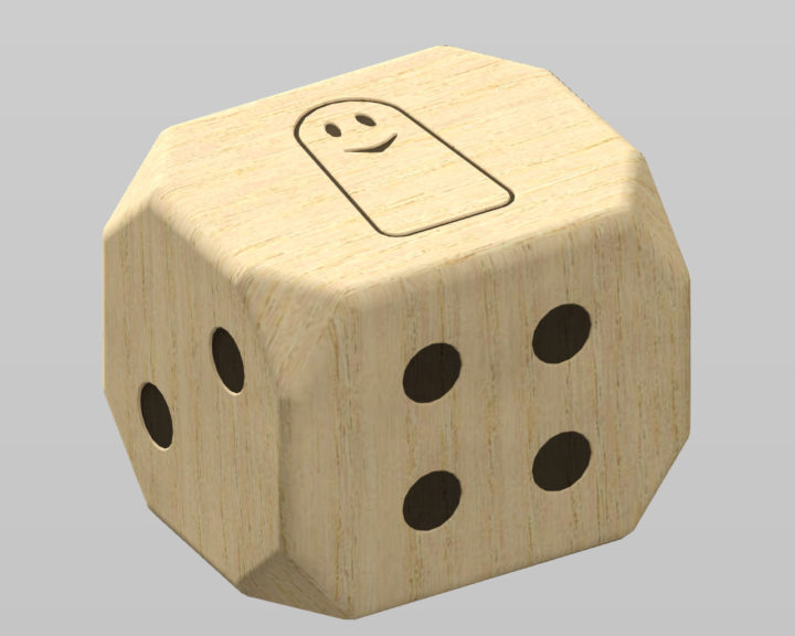 3D wooden dice model
